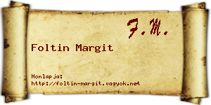 Foltin Margit névjegykártya